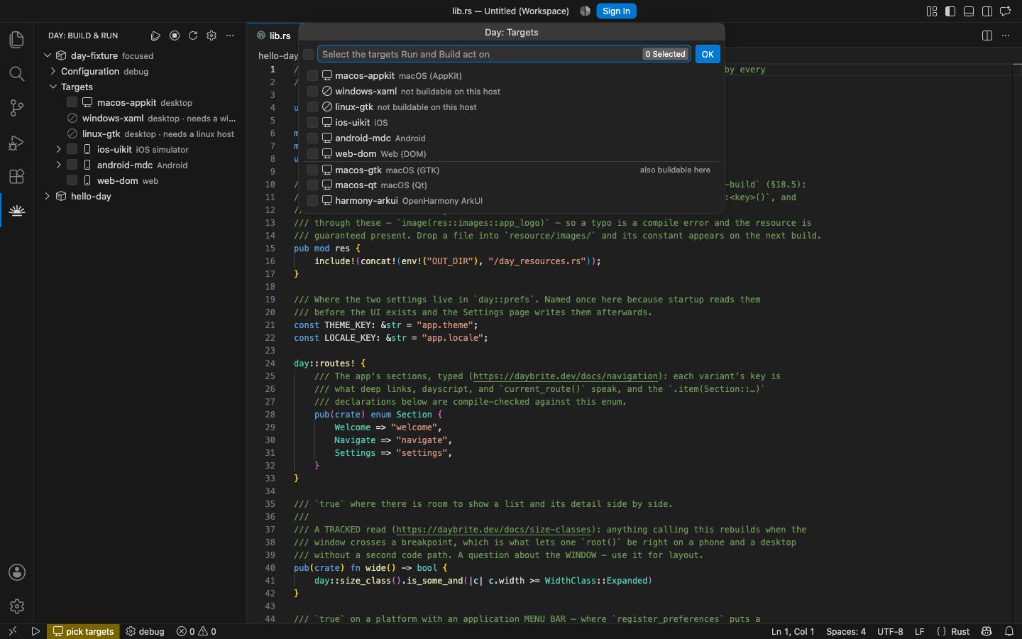 Ticking targets to run