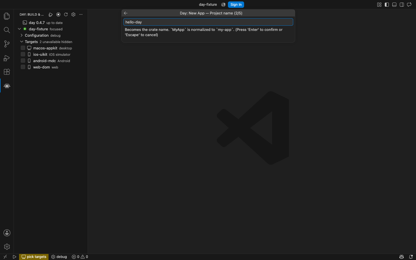 Naming the app, validated as you type — macOS, AppKit