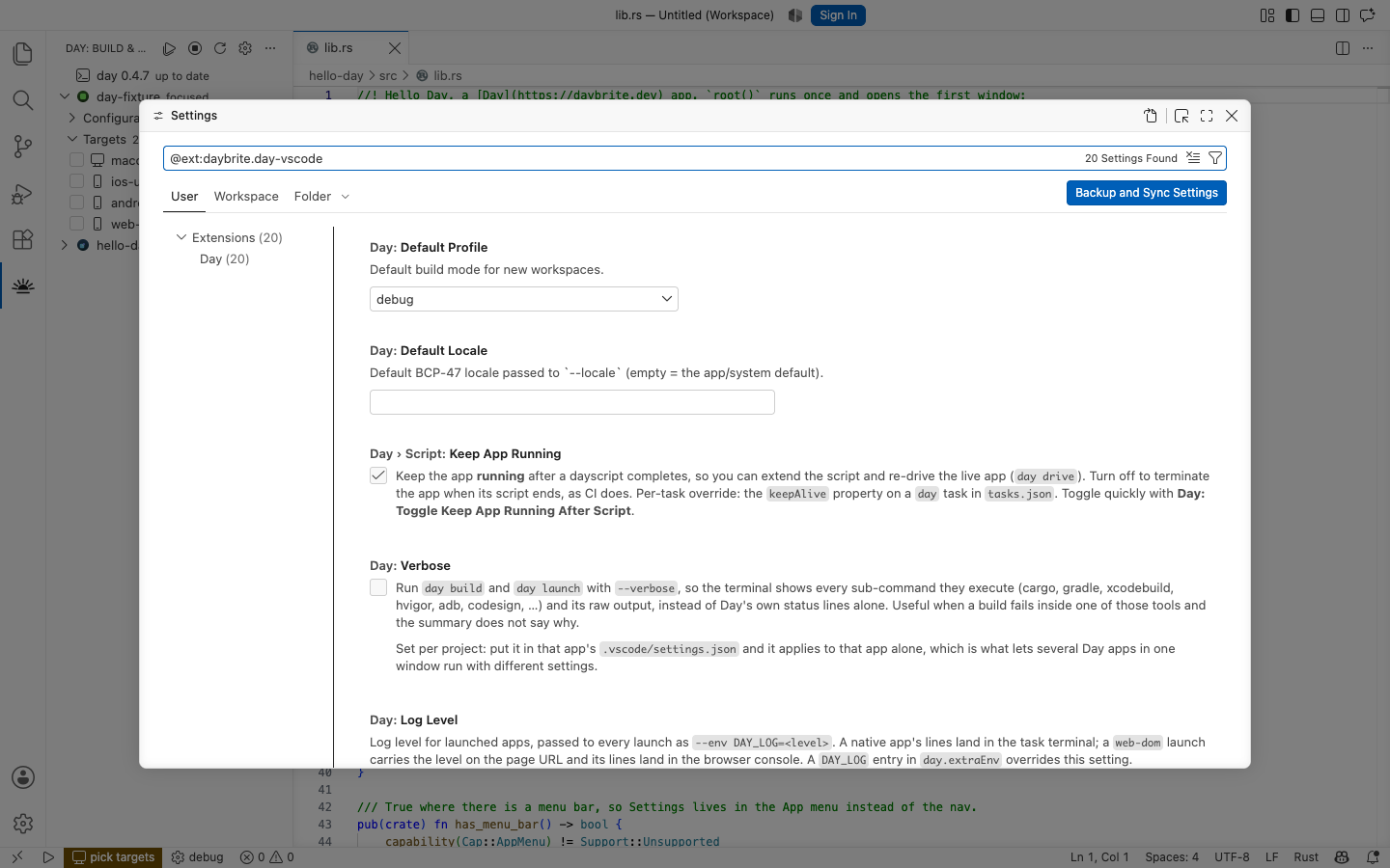 The extension's settings, from CLI path to agent access — macOS, AppKit